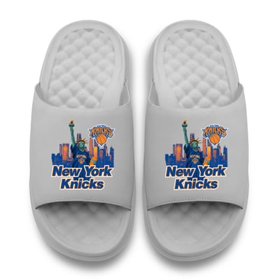 New York Knicks ISlide Unisex New York Statue of Liberty Motive Slide Sandals - Gray