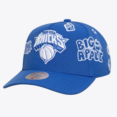  New York Knicks Mitchell & Ness Unisex Downtown Doodle Pro Snapback Hat - Blue