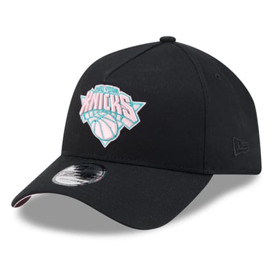 New York Knicks New Era Unisex Pastel Logo A-Frame 9FORTY Adjustable Hat - Black