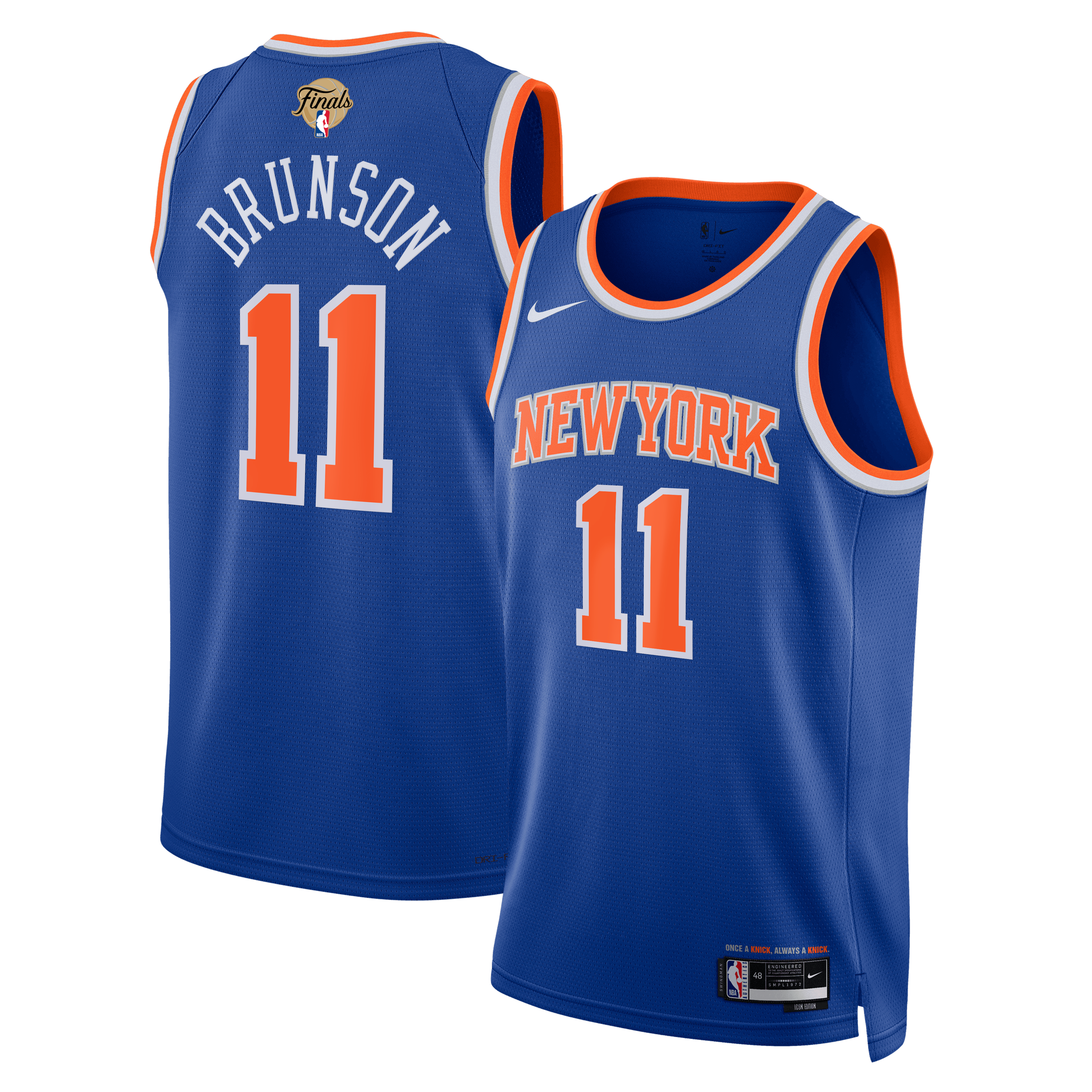 Unisex New York Knicks Jalen Brunson Nike Blue 2026 NBA Finals 