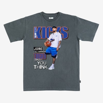 Jose Alvarado New York Knicks SLAM Unisex Slam Cover T-Shirt - Charcoal