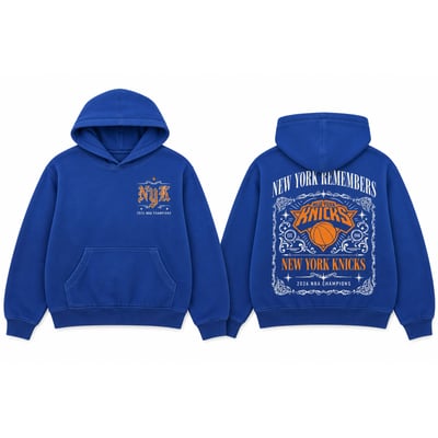  New York Knicks The Wild Collective Unisex 2026 NBA Finals Champions NYK Hoodie - Blue