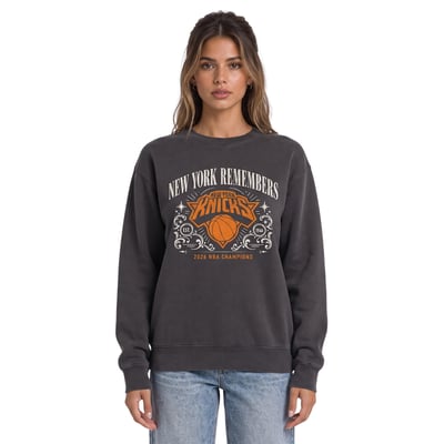  New York Knicks The Wild Collective Unisex 2026 NBA Finals Champions Fleece Sweatshirt - Charcoal