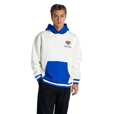  New York Knicks The Wild Collective Unisex Colorblock Hoodie - White/Blue