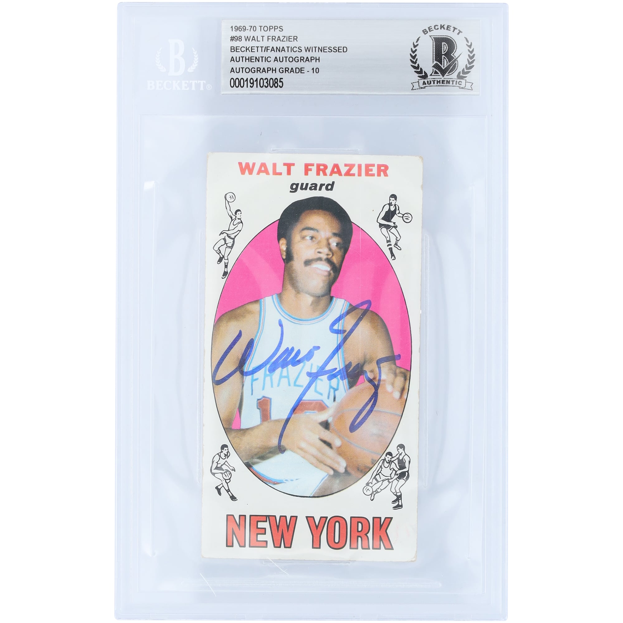 Walt Frazier New York Knicks Autographed 1969-70 Topps #98 Beckett 