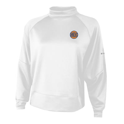 New York Knicks Columbia Women's Par-Performance Raglan Mock Neck Sweatshirt - White