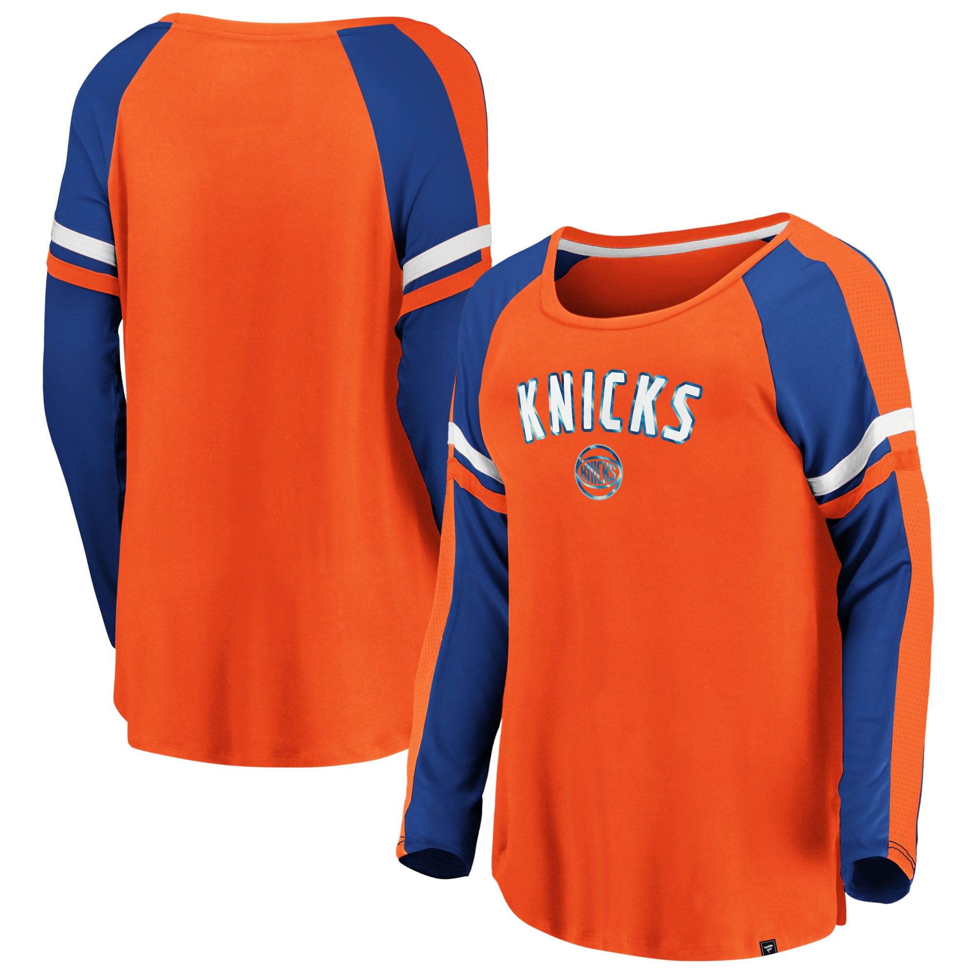 ニューヨークニックス　ウォームアップシャツ Lサイズ ブルー×オレンジ blue-new-york-knicks-iconic-