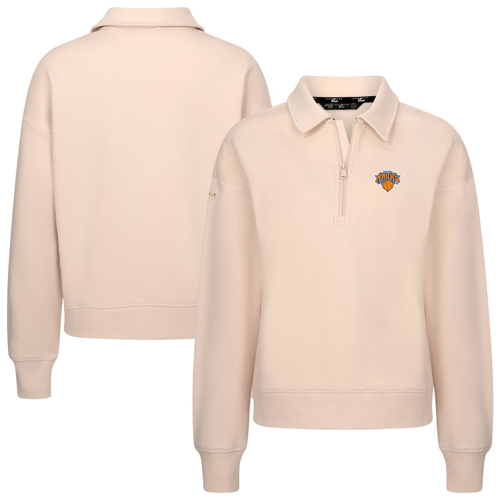 New York Knicks Levelwear Women's Canmore Tri-Blend Quarter-Zip Pullover - Khaki
