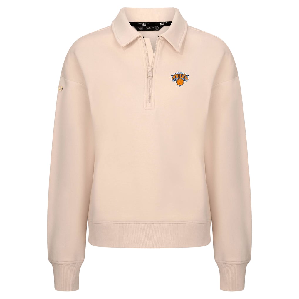 New York Knicks Levelwear Women's Canmore Tri-Blend Quarter-Zip Pullover - Khaki