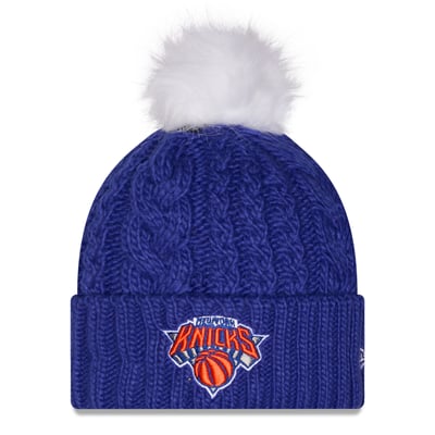 New York Knicks New Era Women's Single Knit Hat with Pom - Blue