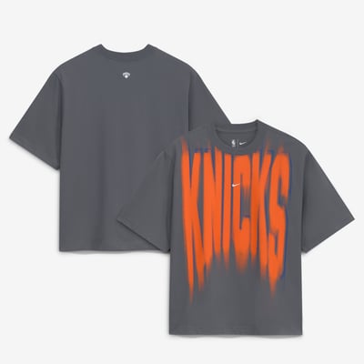  New York Knicks Nike Women's 2026/27 Standard Issue Game Theater Team Anthem T-Shirt - Gray