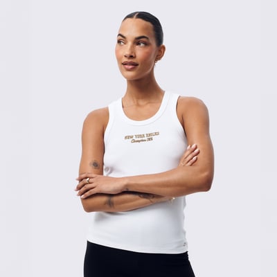 New York Knicks Terez Women's 2026 NBA Champions Tank Top - White
