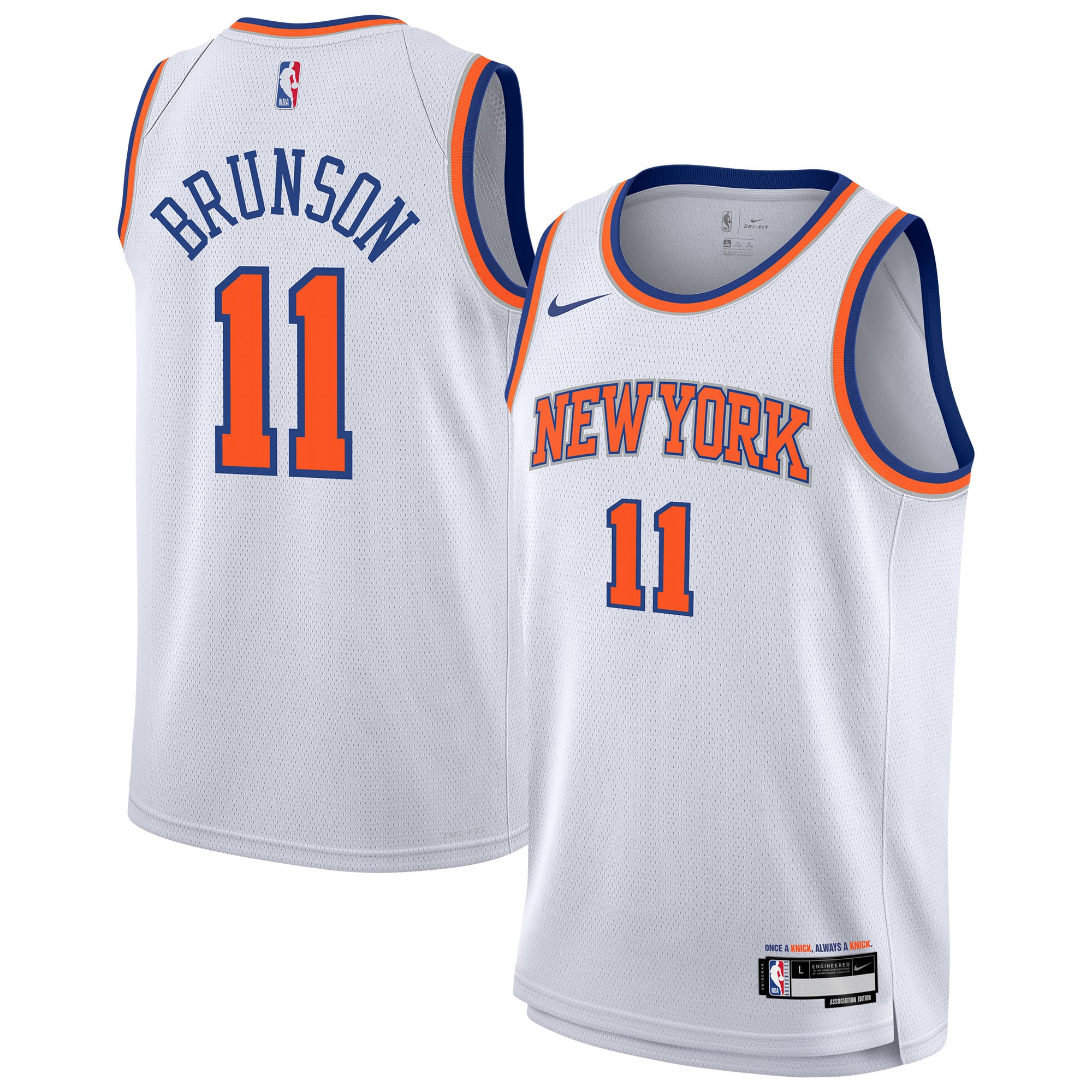 Youth New York Knicks Jalen Brunson Nike White Association 