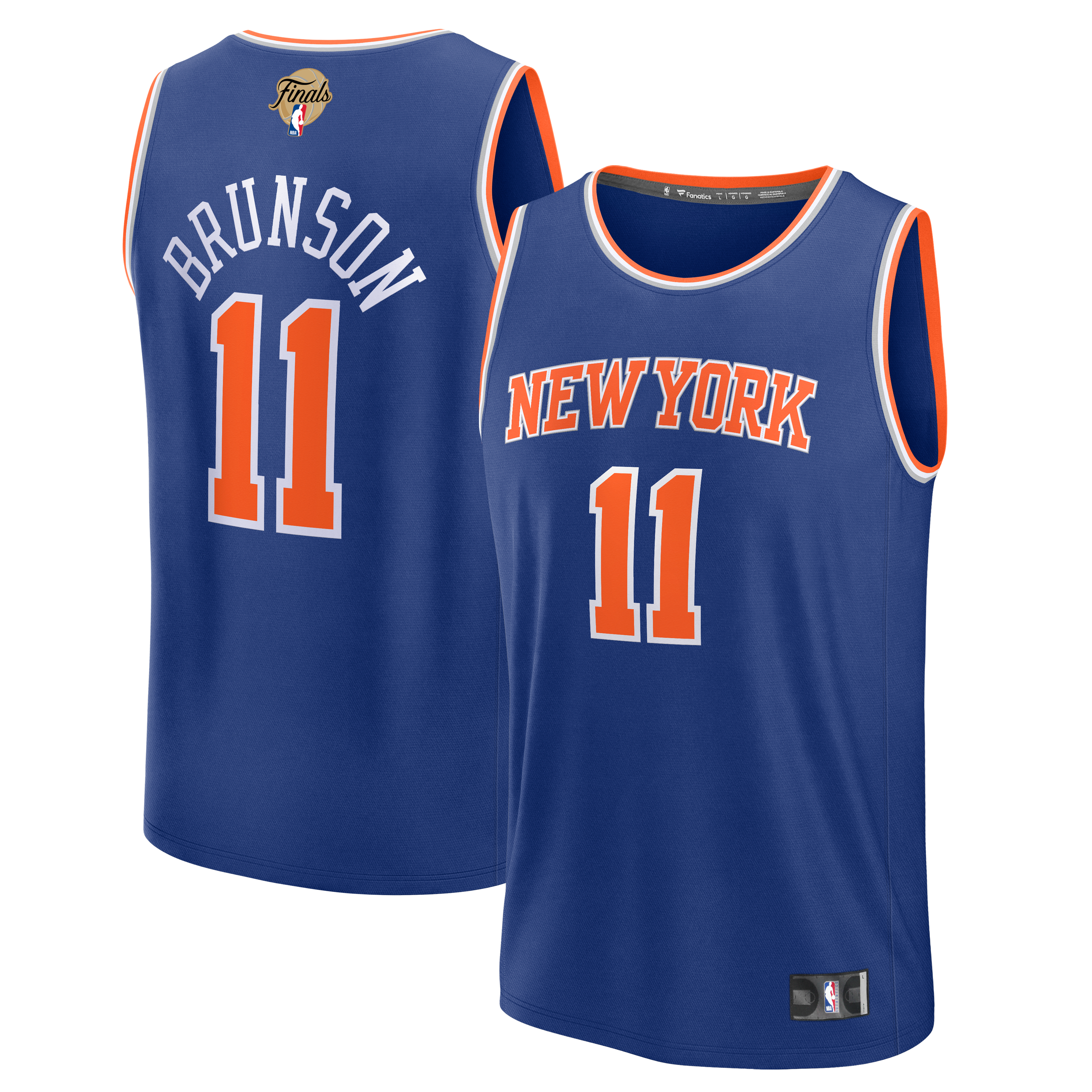 Jalen Brunson New York Knicks Youth 2026 NBA Finals Patch Fast Break Jersey Blue Icon Edition