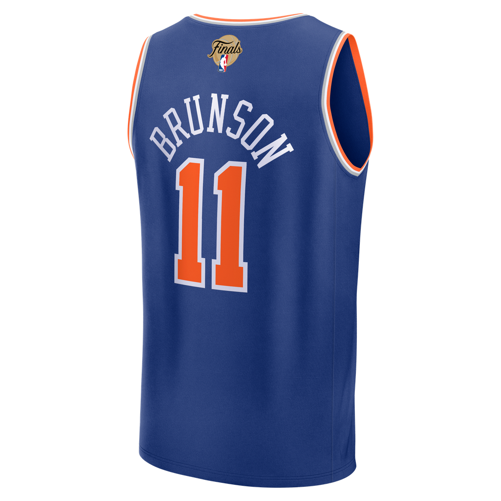 Youth New York Knicks Jalen Brunson Fanatics Blue 2026 NBA Finals Patch ...
