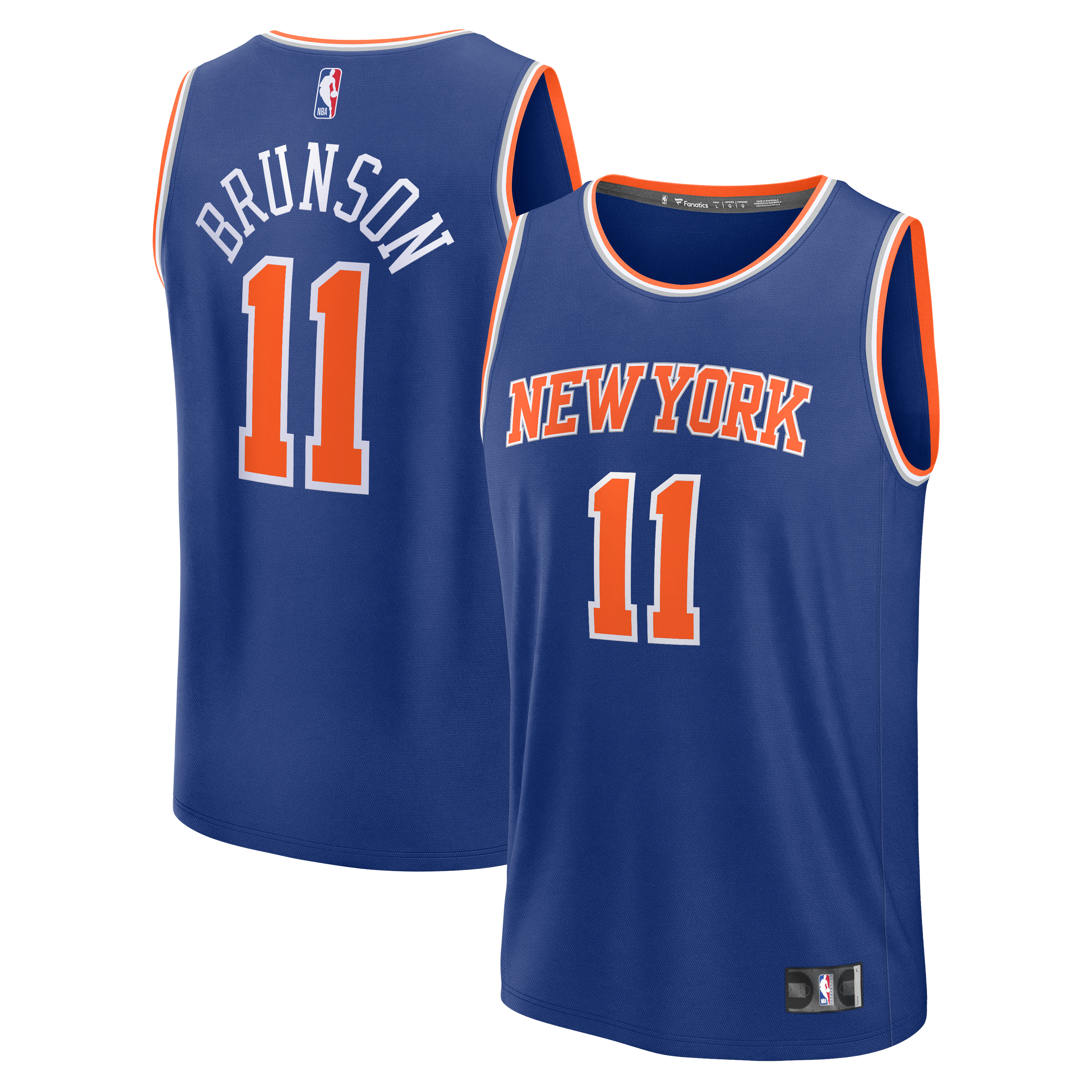 Jalen Brunson New York Knicks Youth Fast Break Replica Player Jersey Icon Edition Blue
