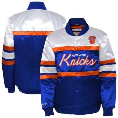 New York Knicks Mitchell & Ness Youth Satin Full-Snap Jacket - Blue