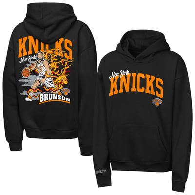 Jalen Brunson New York Knicks Mitchell & Ness Youth Fired Up Hoodie - Black