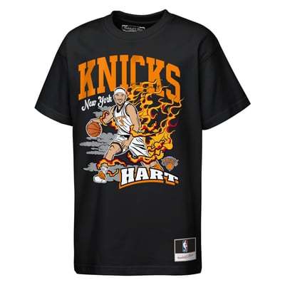 Josh Hart New York Knicks Mitchell & Ness Youth Fired Up T-Shirt - Black