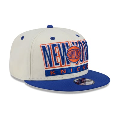 New York Knicks New Era Youth Classic 9FIFTY Snapback Hat - Cream/Blue