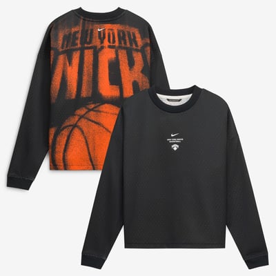  New York Knicks Nike Youth 2026/27 Standard Issue Pre-Game Performance Long Sleeve T-Shirt - Black
