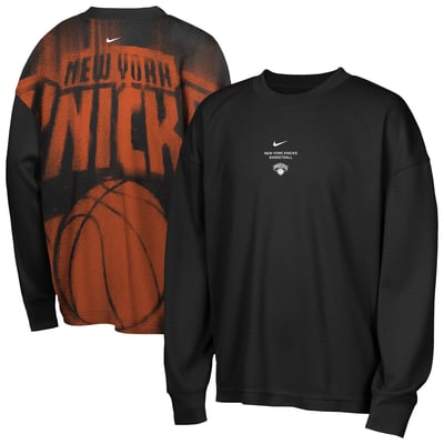  New York Knicks Nike Youth 2026/27 Standard Issue Pre-Game Performance Long Sleeve T-Shirt - Black