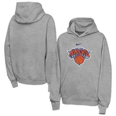 New York Knicks Nike Youth Essential Logo Club Hoodie - Heather Gray