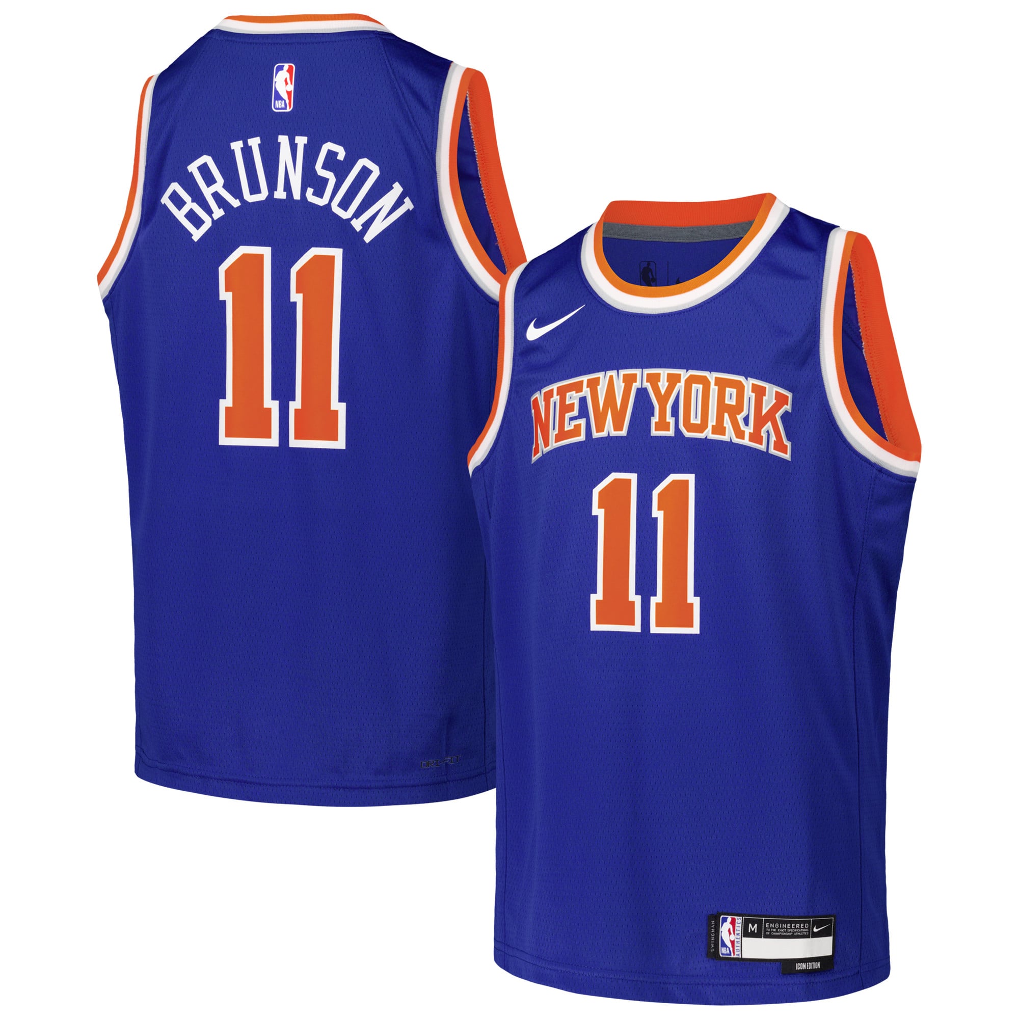 Youth New York Knicks Jalen Brunson Nike Blue Swingman Jersey - Icon ...