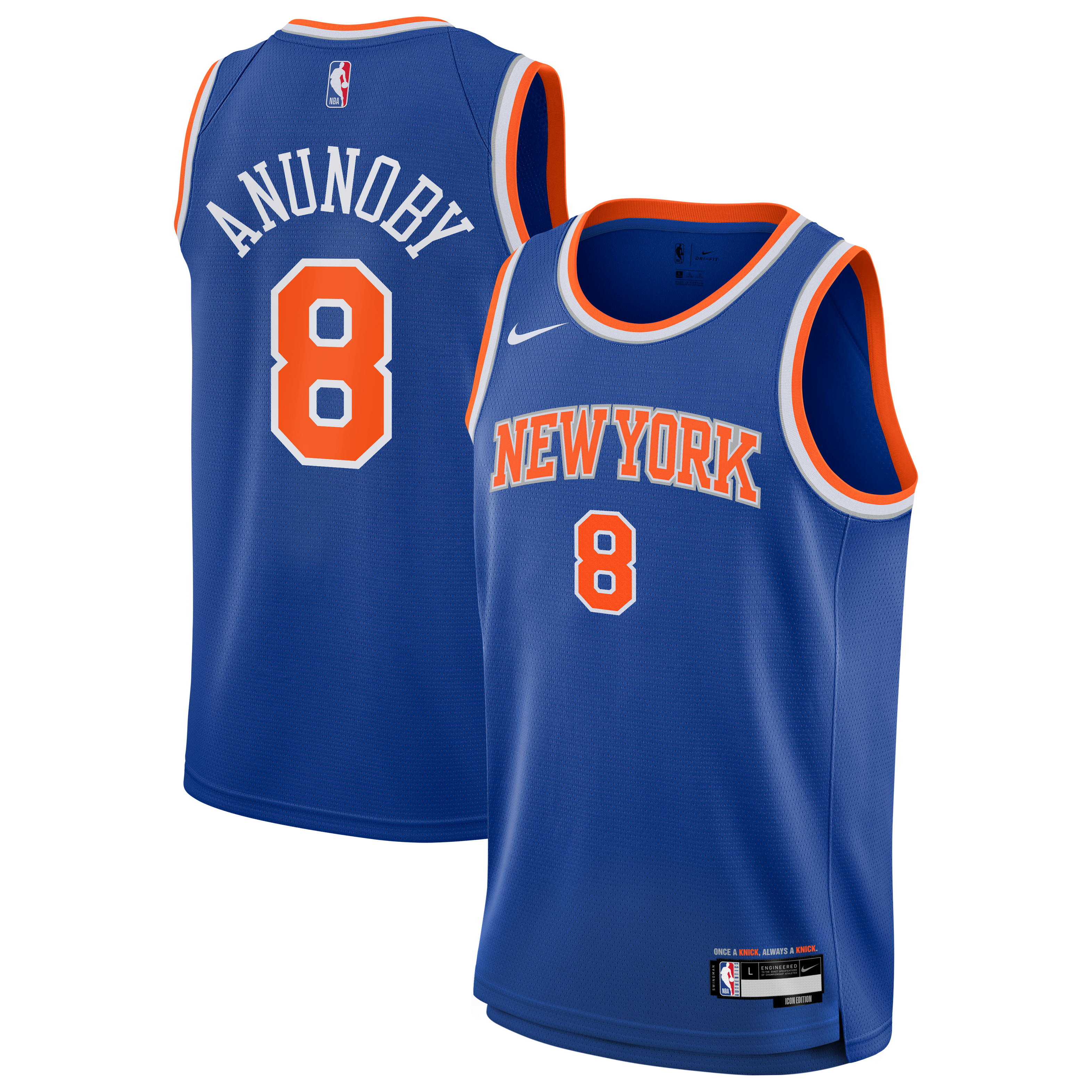 OG Anunoby New York Knicks Youth Swingman Jersey Icon Edition Blue
