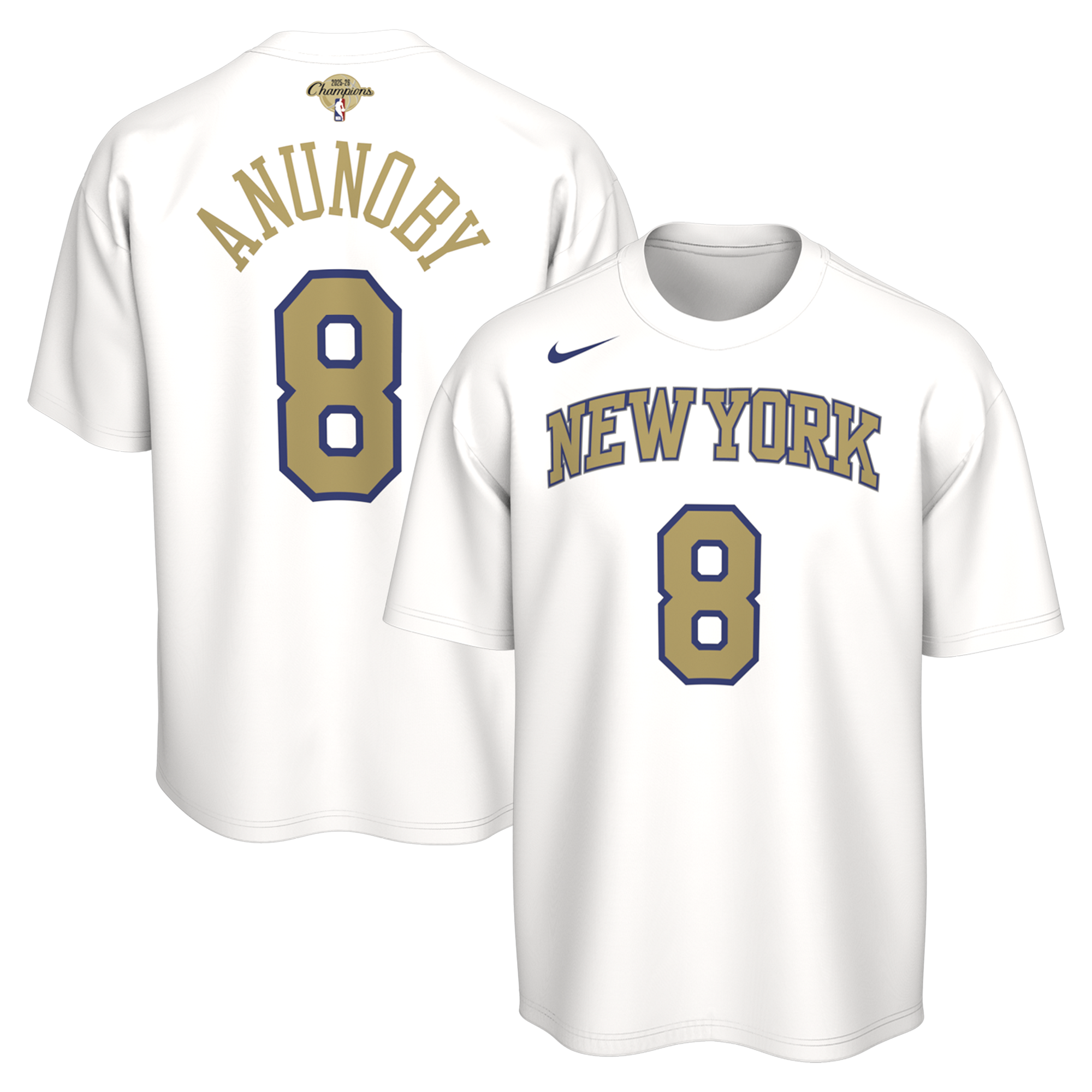 Youth New York Knicks OG Anunoby Nike White 2026 NBA Finals Champions ...