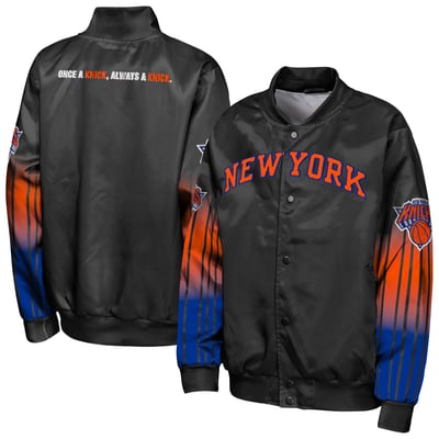 New York Knicks Outerstuff Youth Statement Edition Lightweight Satin Jacket - Black
