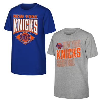 New York Knicks Outerstuff Youth Trench Kings 2-Pack T-Shirt Set - Blue/Gray