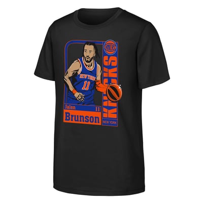 Jalen Brunson New York Knicks Outerstuff Youth Calling Card T-Shirt - Black