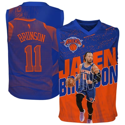 Jalen Brunson New York Knicks Outerstuff Youth Icon Play Jersey - Blue