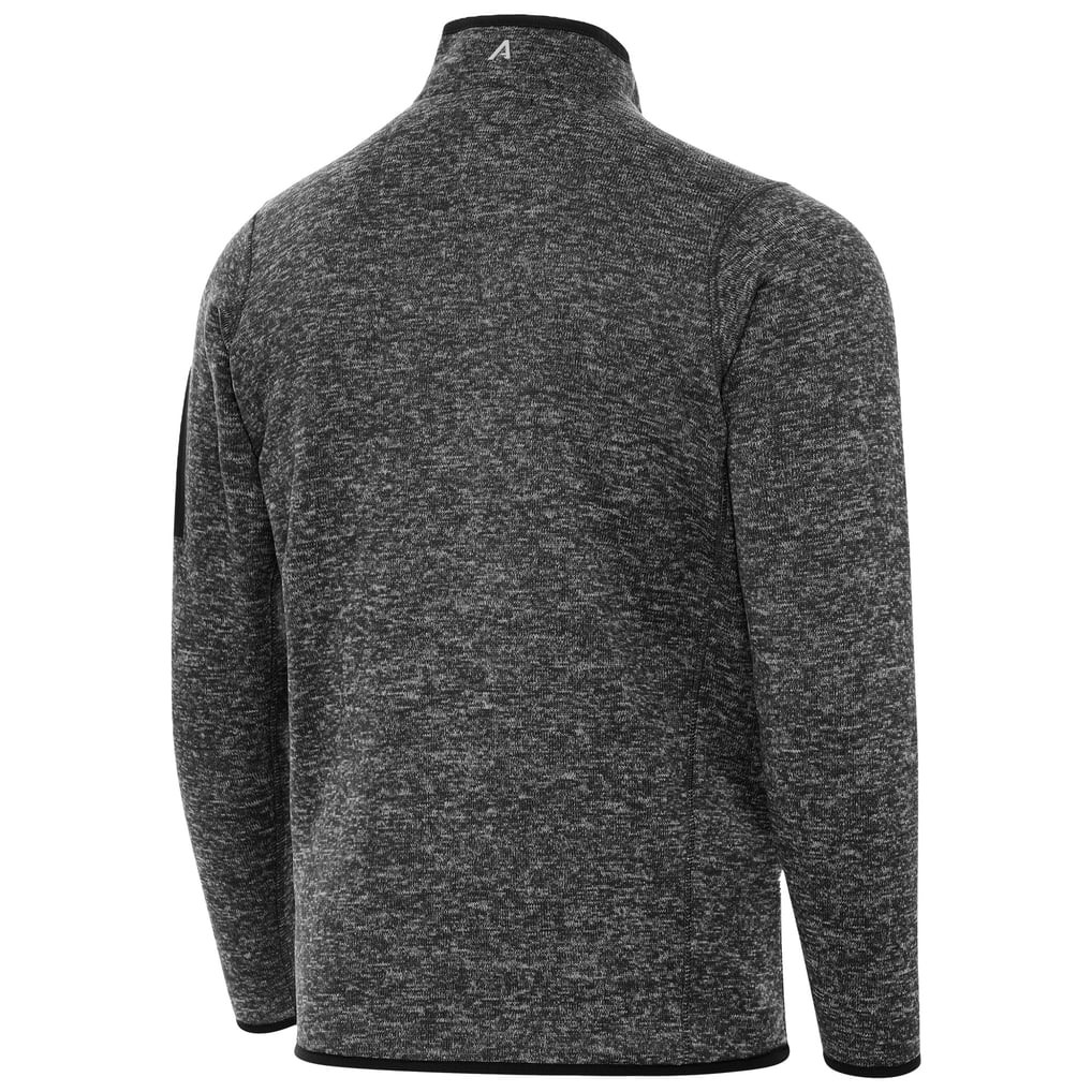 New York Liberty Antigua Fortune Quarter-Zip Pullover Jacket - Heather Black