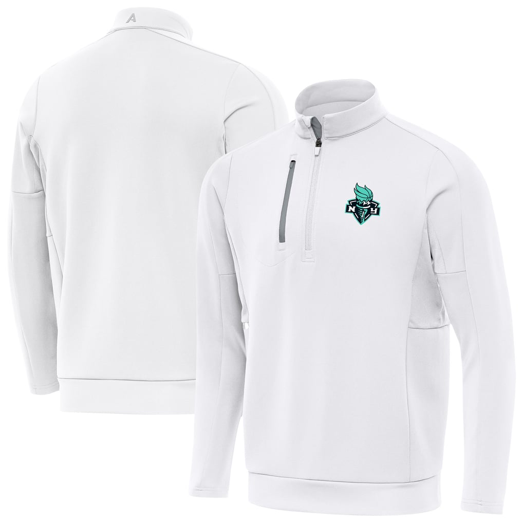 New York Liberty Antigua Generation Quarter-Zip Pullover Top - White