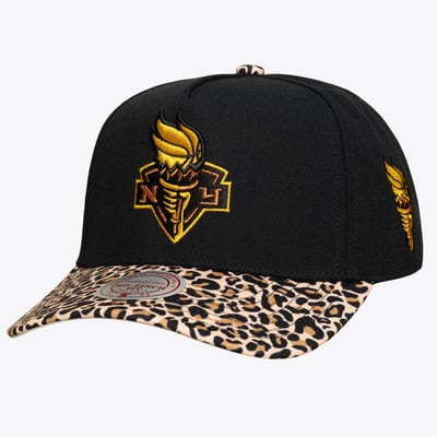  New York Liberty Mitchell & Ness Unisex Cheetah Pro Adjustable Hat - Black