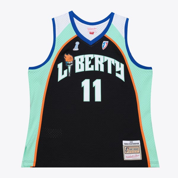 new york liberty jersey dress Mitchell & Ness Teresa Weatherspoon Black 1999 Swingman midi bridesmaid
