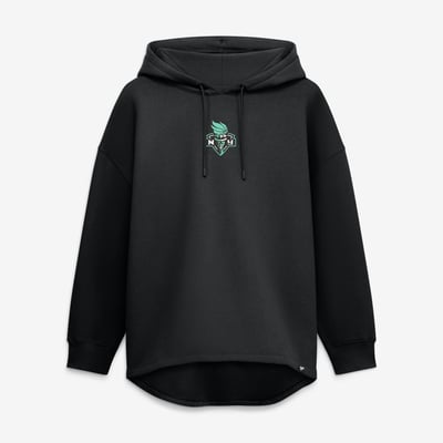 New York Liberty Fanatics Women's Oversized Tunic Fleece Hoodie - Black