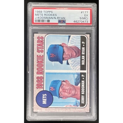 1968 Topps Mets 1968 Rookie Stars #177 Jerry Koosman Nolan Ryan RC PSA 5