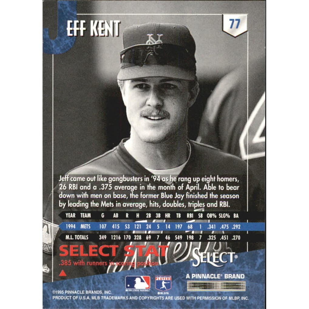 1995 Select Artist's Proofs #77 Jeff Kent