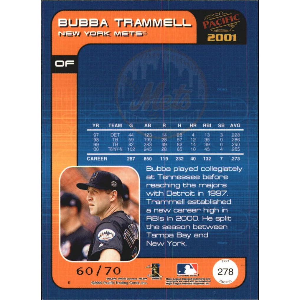 2001 Pacific Hobby LTD #278 Bubba Trammell