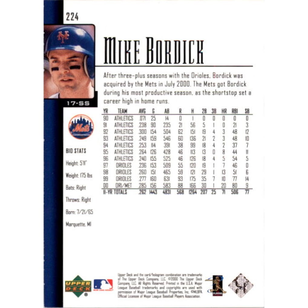 2001 Upper Deck Exclusives Silver #224 Mike Bordick
