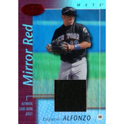 2002 Leaf Certified Mirror Red #35 Edgardo Alfonzo Jsy