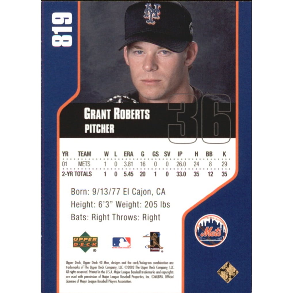 2002 Upper Deck 40-Man Electric Rainbow #819 Grant Roberts