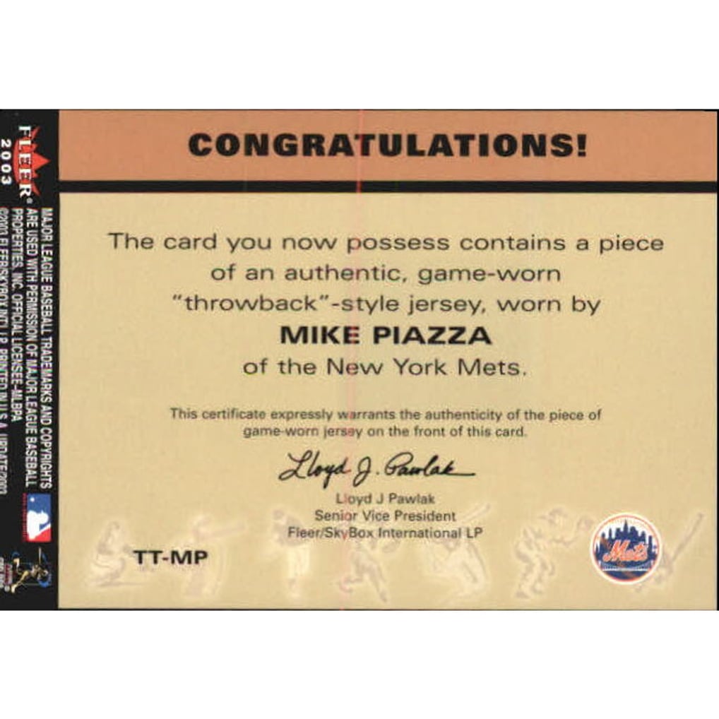 2003 Fleer Tradition Update Throwback Threads #MP Mike Piazza