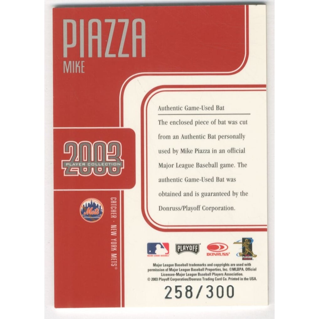 2003 Studio Player Collection #68 Mike Piazza Bat