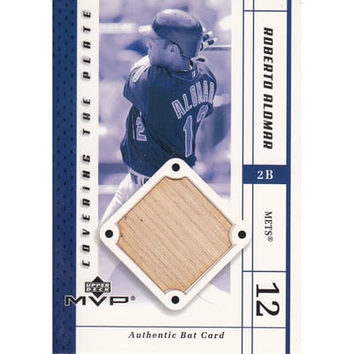 2003 Upper Deck MVP Covering the Plate Game Bat #RA Roberto Alomar