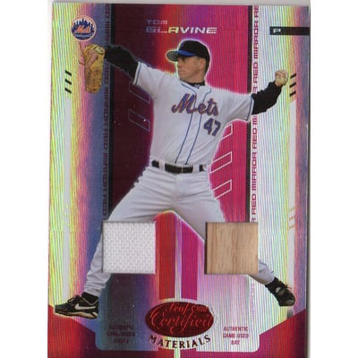 2004 Leaf Certified Materials Mirror Combo Red #182 Tom Glavine Bat-Jsy