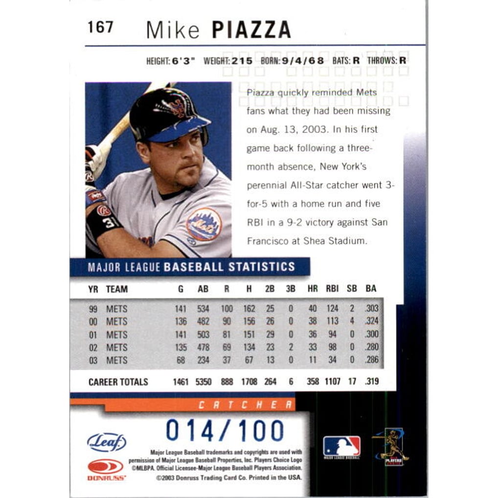 2004 Leaf Press Proofs Blue #167 Mike Piazza
